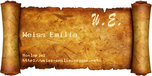 Weiss Emília névjegykártya
